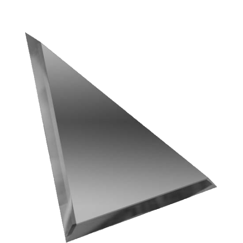 Треугольная зеркальная графитовая плитка с фацетом 10мм ТЗГ1-02 - 200х200 мм/10шт