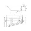 Ванна асимметричная CREA 160x100 левая белый