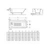 Continental чугунная ванна 160х70 противоскользящее покрытие, без ручек